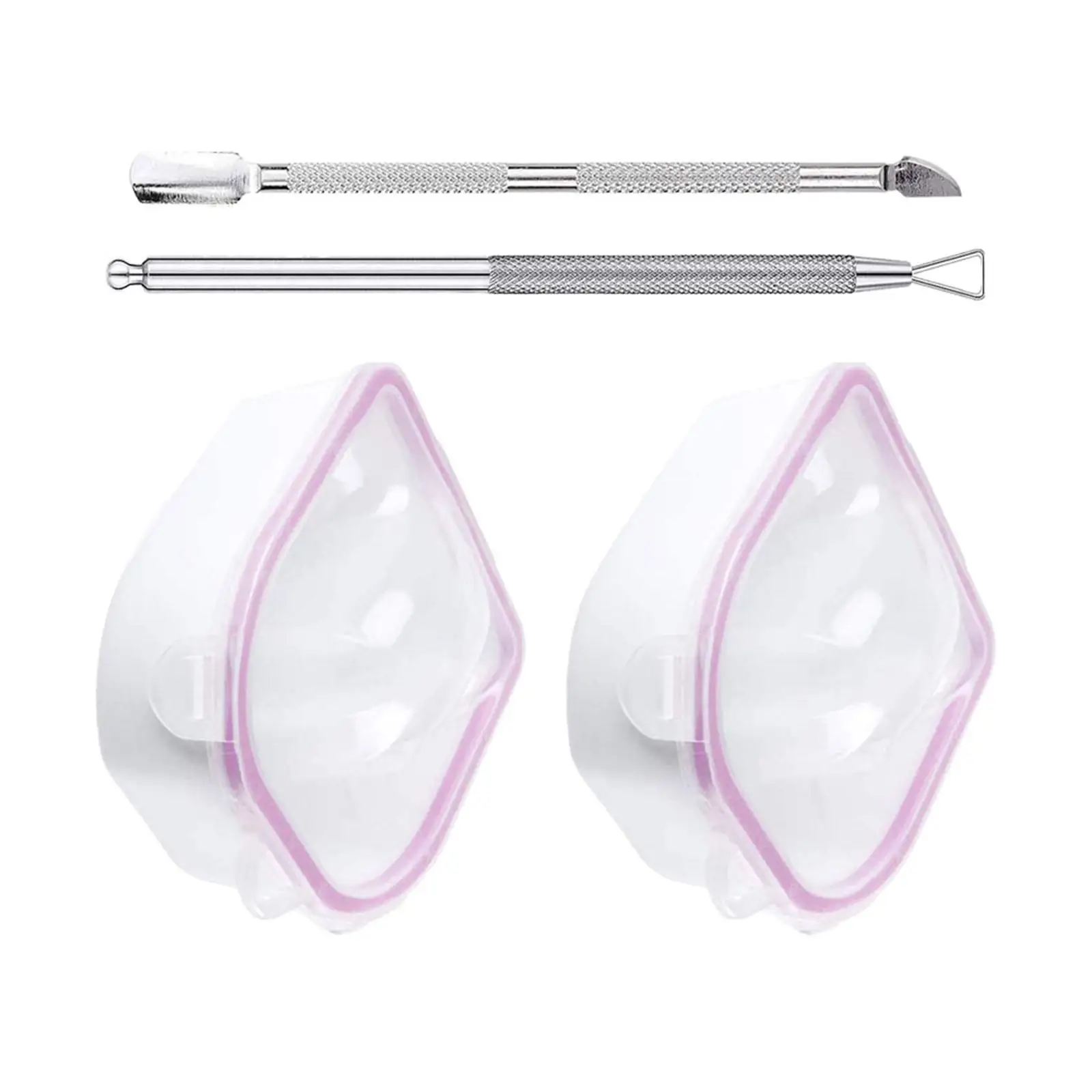 Dip Powder Remover Tools Nail Soak Off Bowl Soaker Tray Cuticle Peeler Pusher Set for Gel Pad Nail Home Salon