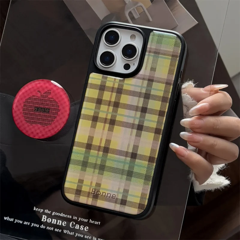 

insSuitable for American-style Green Plaid16Apple15pro maxPhone caseiphone17Epoxy Apple Stand13