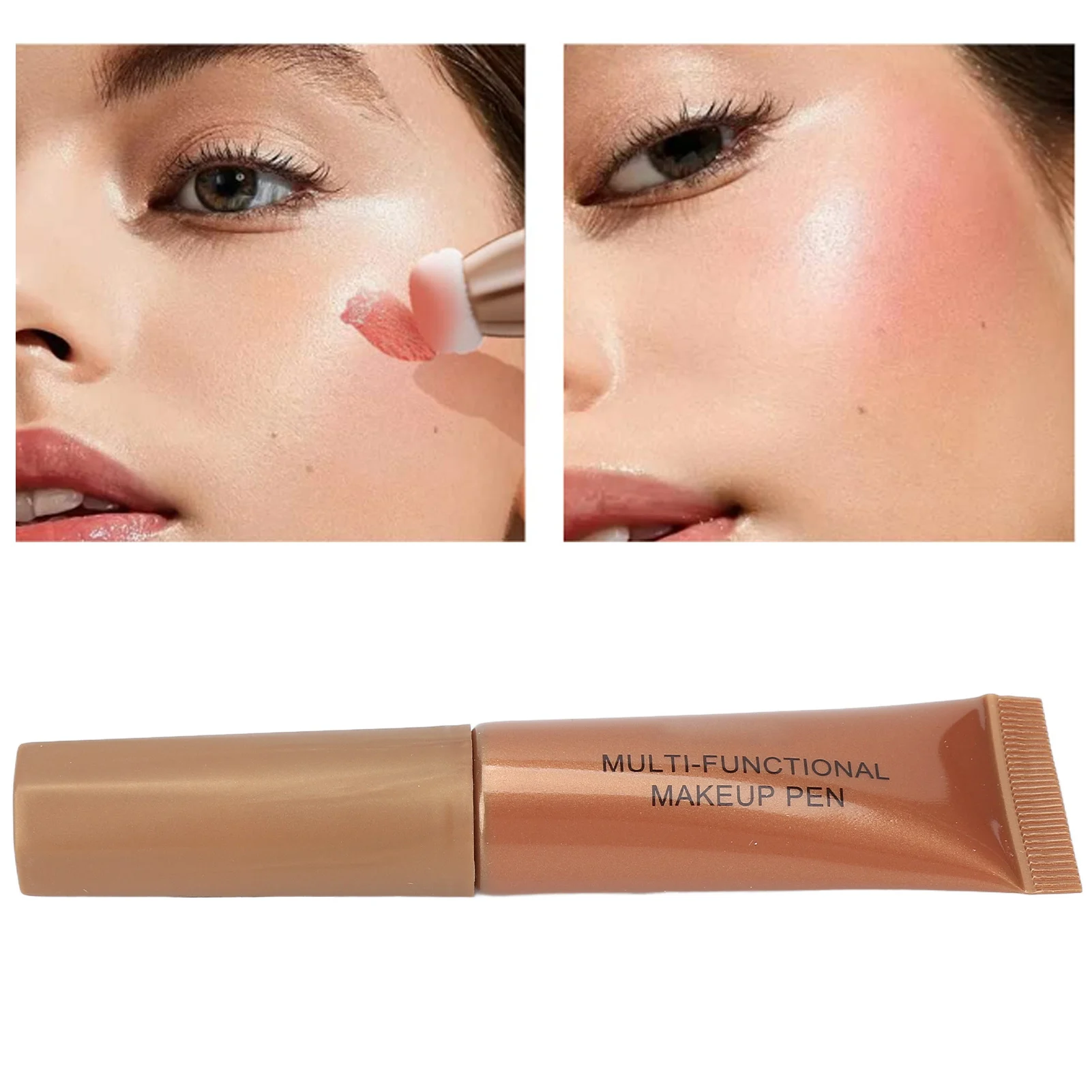 Líquido Matte Color Face Blush Wand com esponja cabeça, altamente pigmento fácil aplicar