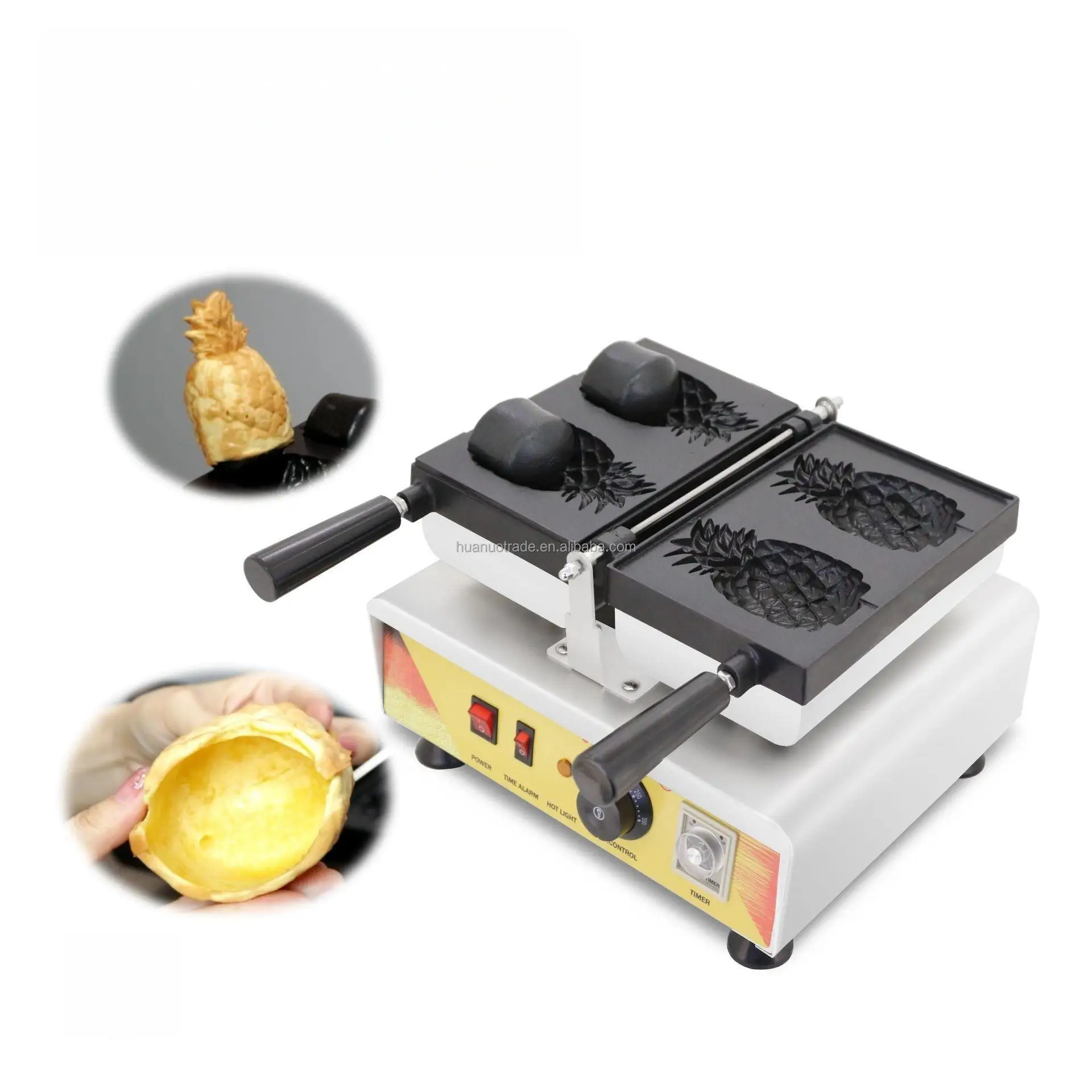 Multifunctional Pineapple-Shaped Stainless Steel Baking Pan Machine Ice Cream Cone Crispy Skin Maker Start-Up Stall Waffle