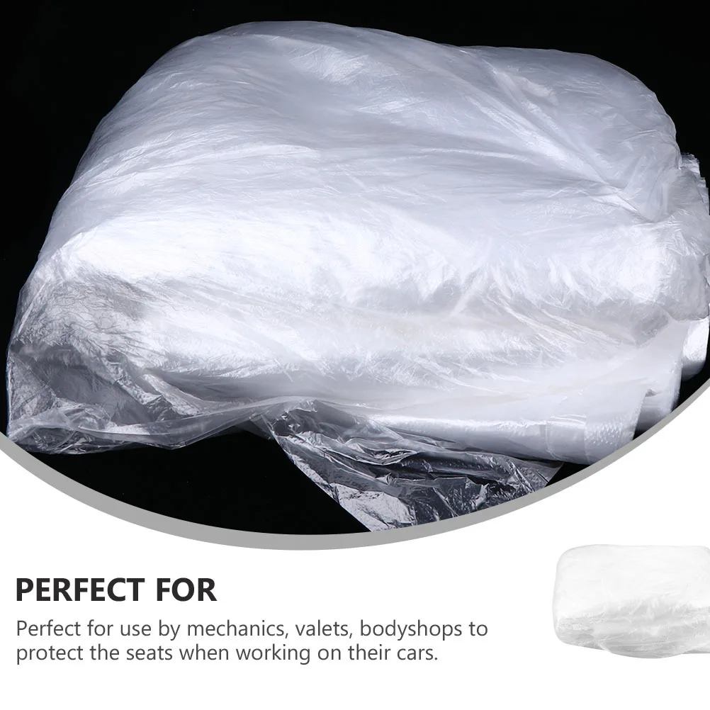 

50Pcs Car Disposable Plastic Seat Cover Transparent Seat Protector for Mechanics Auto Repair Passenger Transport Protective