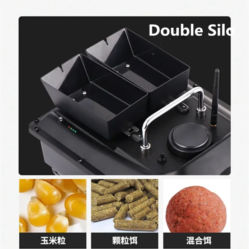 New RC Fishing Bait Boat  Free Bag& Car Charger Double Silo Fixed Speed Cruise Control 500m Distance RC Fishing Bait Boat Nested
