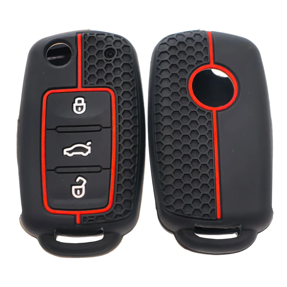 Fashion Silicone Car Key Cover For VW Volkswagen Polo Tiguan Passat B5 B6 B7 Golf 4 5 6 MK6 Jetta Lavida Skoda Octavia Seat