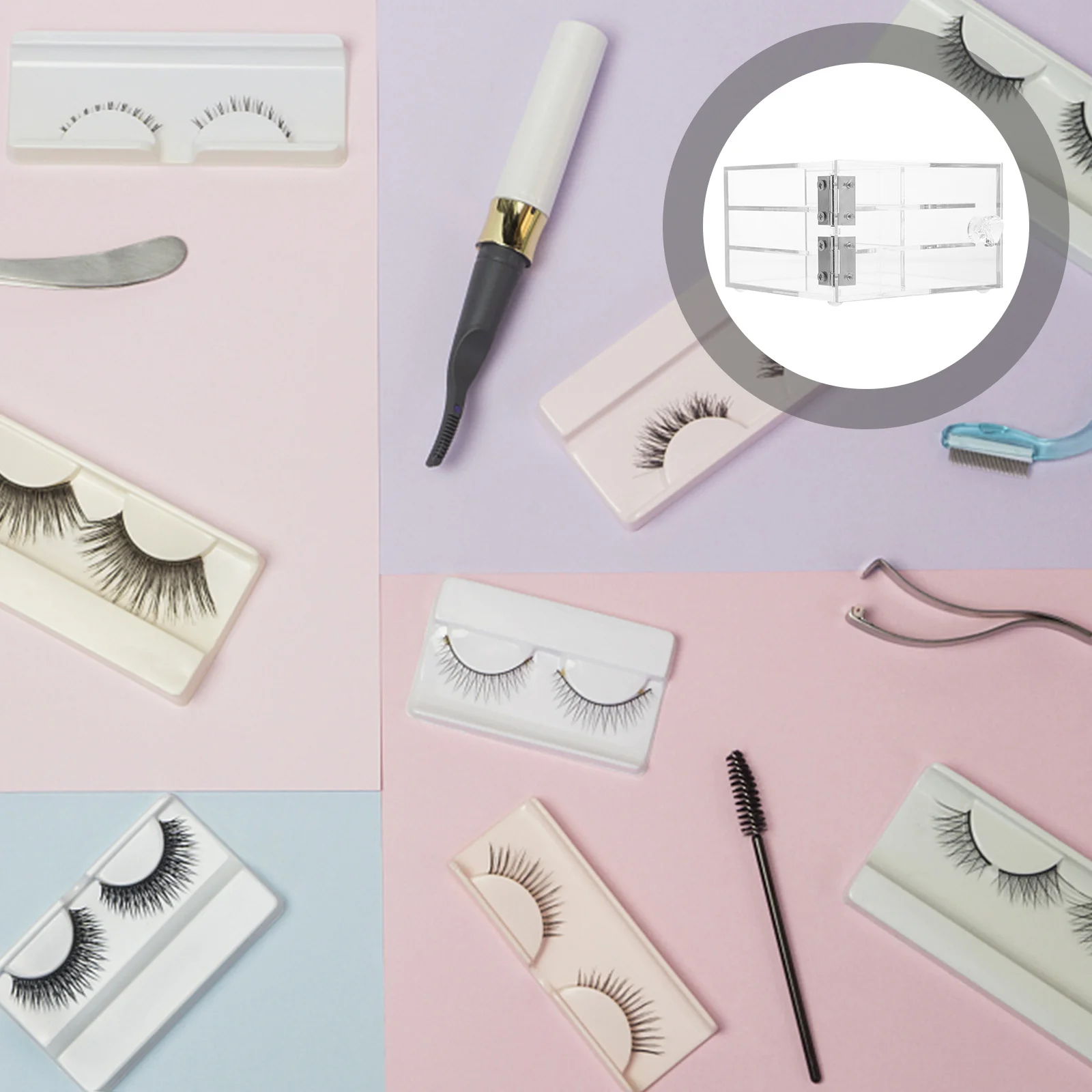 

Empty Lash Box False Eyelashes Packaging Mini Storage Box Portable Travel Lash Organizer Eyelash Case Holder Eyelash Case