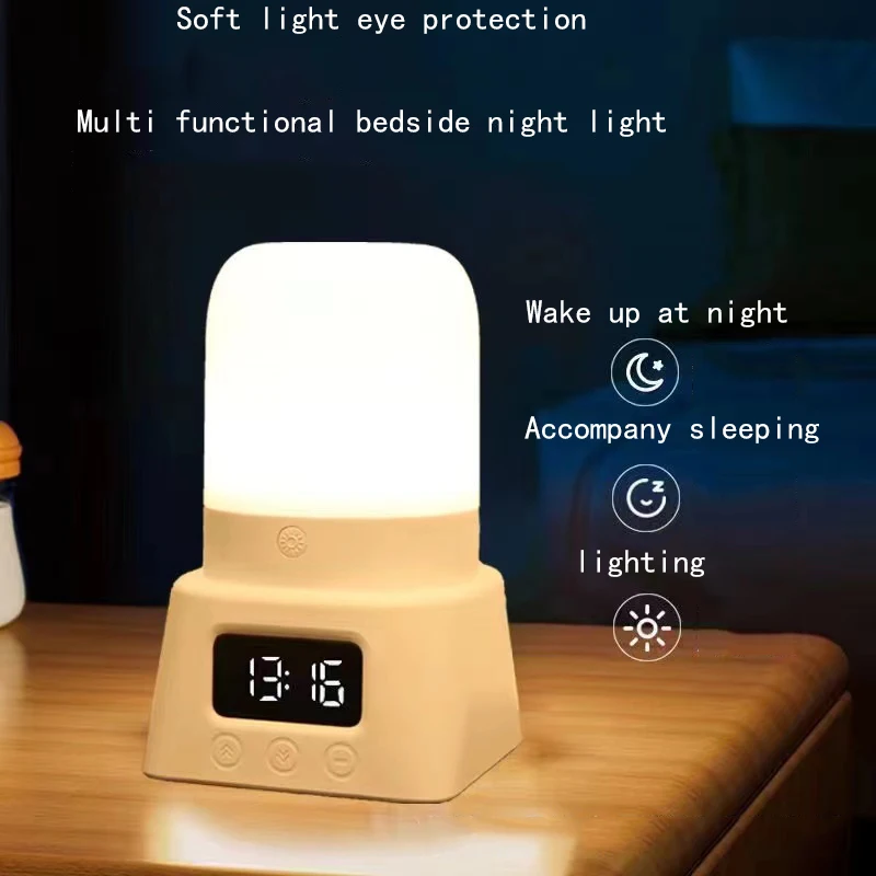 

Clock Colorful Atmosphere Light Soft Light Eye Protection Reading and Learning Desk Lamp Home Multi functional Night Light