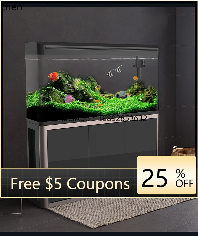 

Аквариум для гостиной YGG Xilong, большой, без подмены воды, из ультрапрозрачного стекла, для ландшафтного дизайна, экологический, для золотых рыбок.