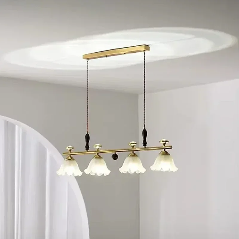 Nordic Modern Hanging Lamp - Copper Socket, White Glass Shade for Bedroom & Living Room