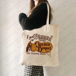 I Got Pegged At Cracker Barrel Old Country Store Canvas Bag Fashion Trend Tote Shoulder Bags Large Capacity Lightweight Handbags