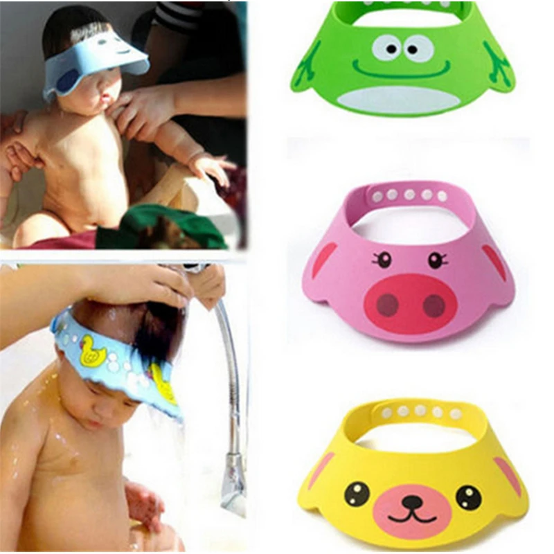 Bebe Lovely Baby Hat Toddler Adjustable Kids Shampoo Bathing Shower Cap For Baby Care Supplies Infant Wash Hair Visor Caps