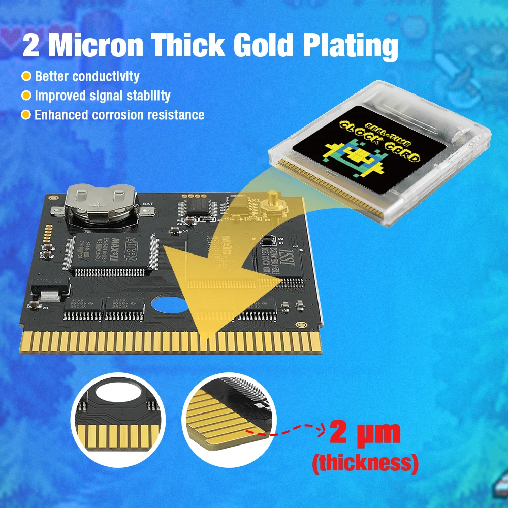 بطاقة فلاش TicKnot قابلة لإعادة الكتابة GB/GBC RTC بسعة 8 ميجابايت و1 ميجابايت SRAM لمشغل GB/GBC/Game Boy يعمل مع موقد Joey JR & GBxcart