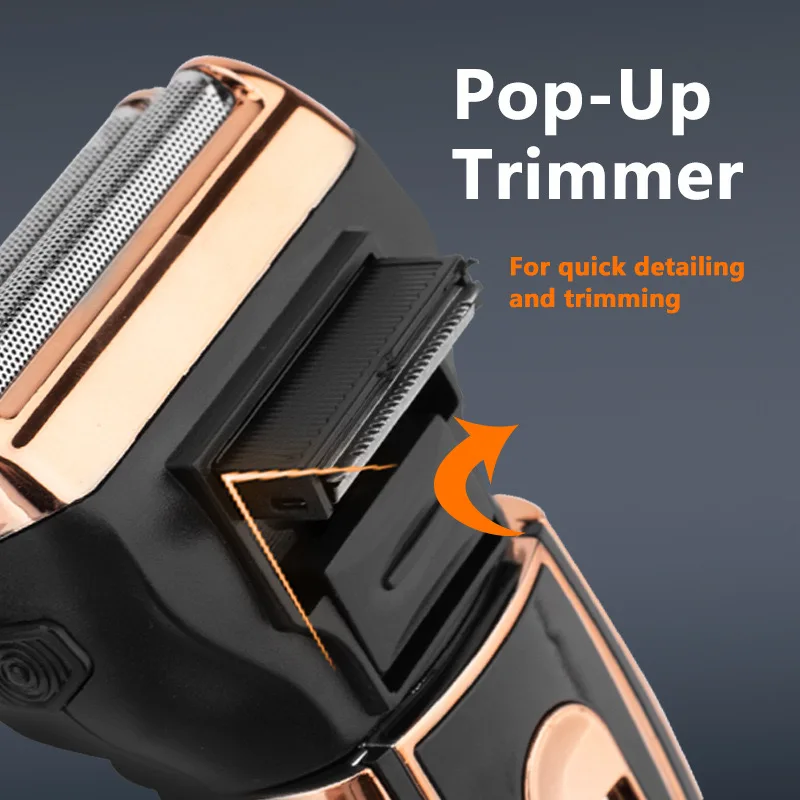 WAIKIL-Barbeador elétrico masculino profissional, aparador de pêlos, barba Clipper cabelo, carregamento USB, ferramenta de aparador sem fio, 3 em 1