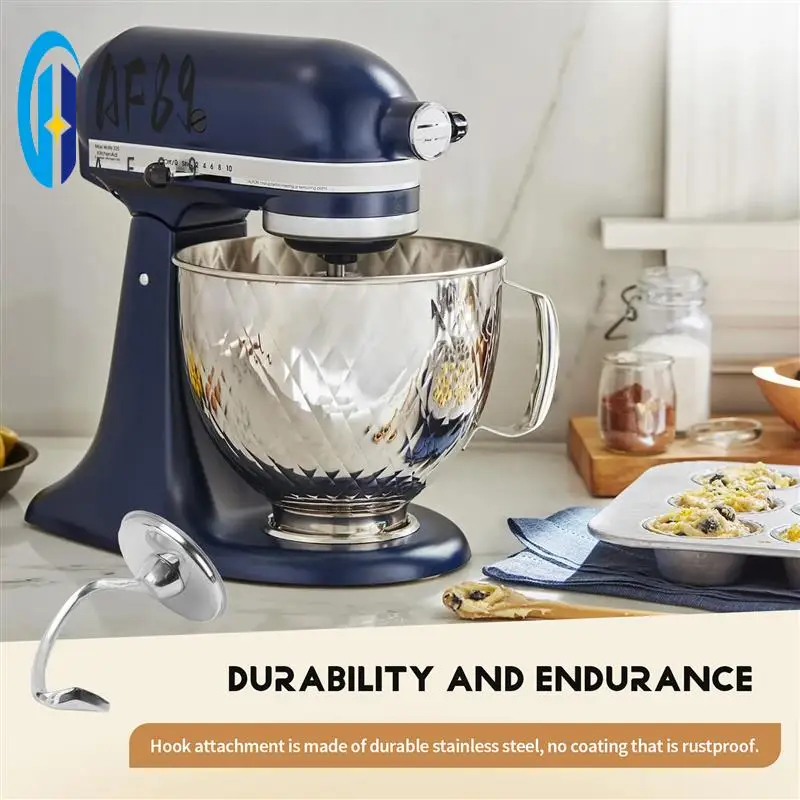 

AF89-крючок для теста из нержавеющей стали для миксера Kitchenaid на 4,5-5 литров с наклонной головкой, запасные части, крючки для хлеба