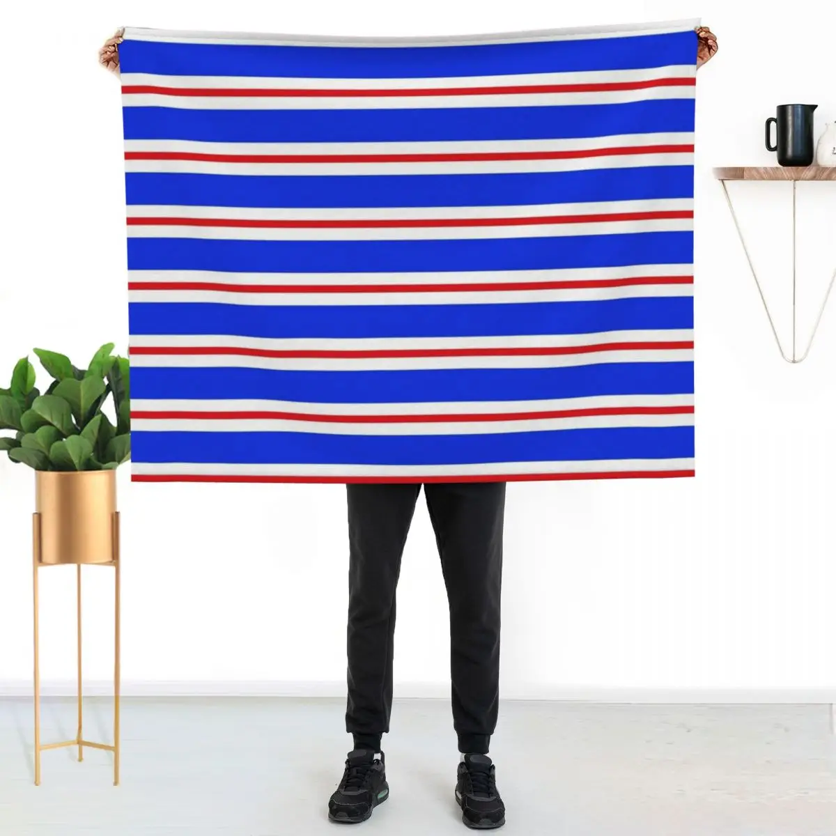 

Rangers - Striped Throw Blanket Durable Warm Blanket for Daily Home Use