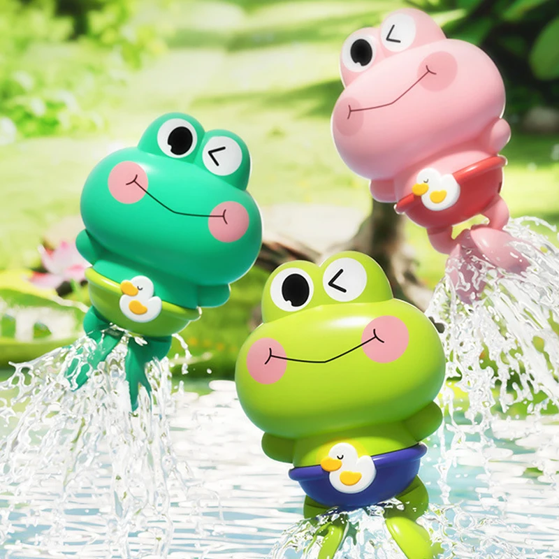 New Bath Toys Cute Animal Clockwork Swimming Frog Water Game Play Floating Wind Up Toys for Children Bathroom Shower Bathtub