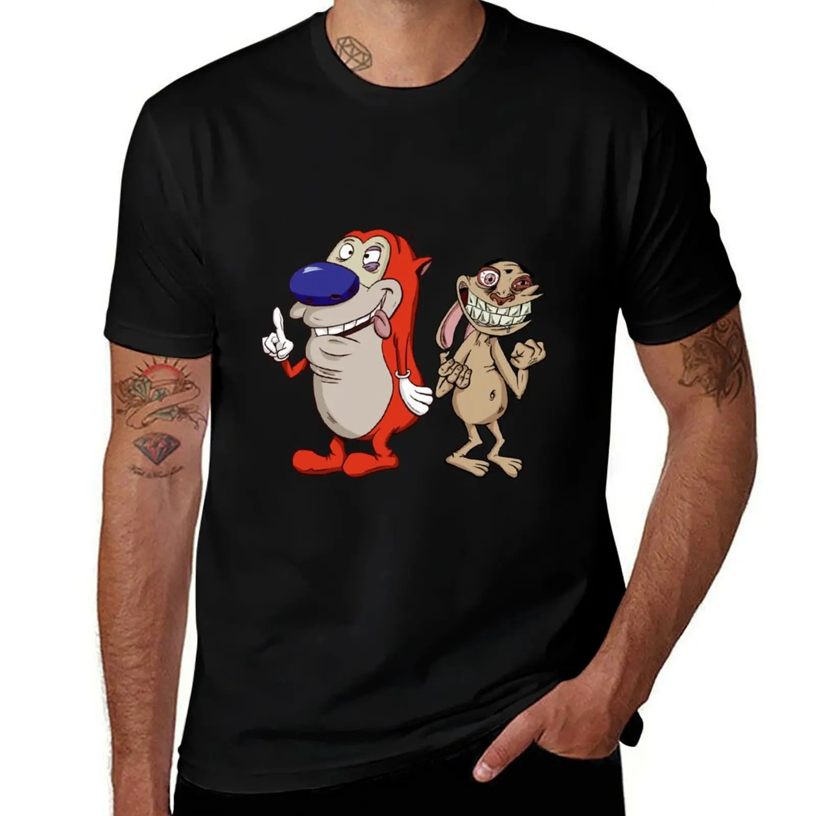 Ren and Stimpy T-Shirt Soft Anti-Shrink Cotton Tee T-Shirt