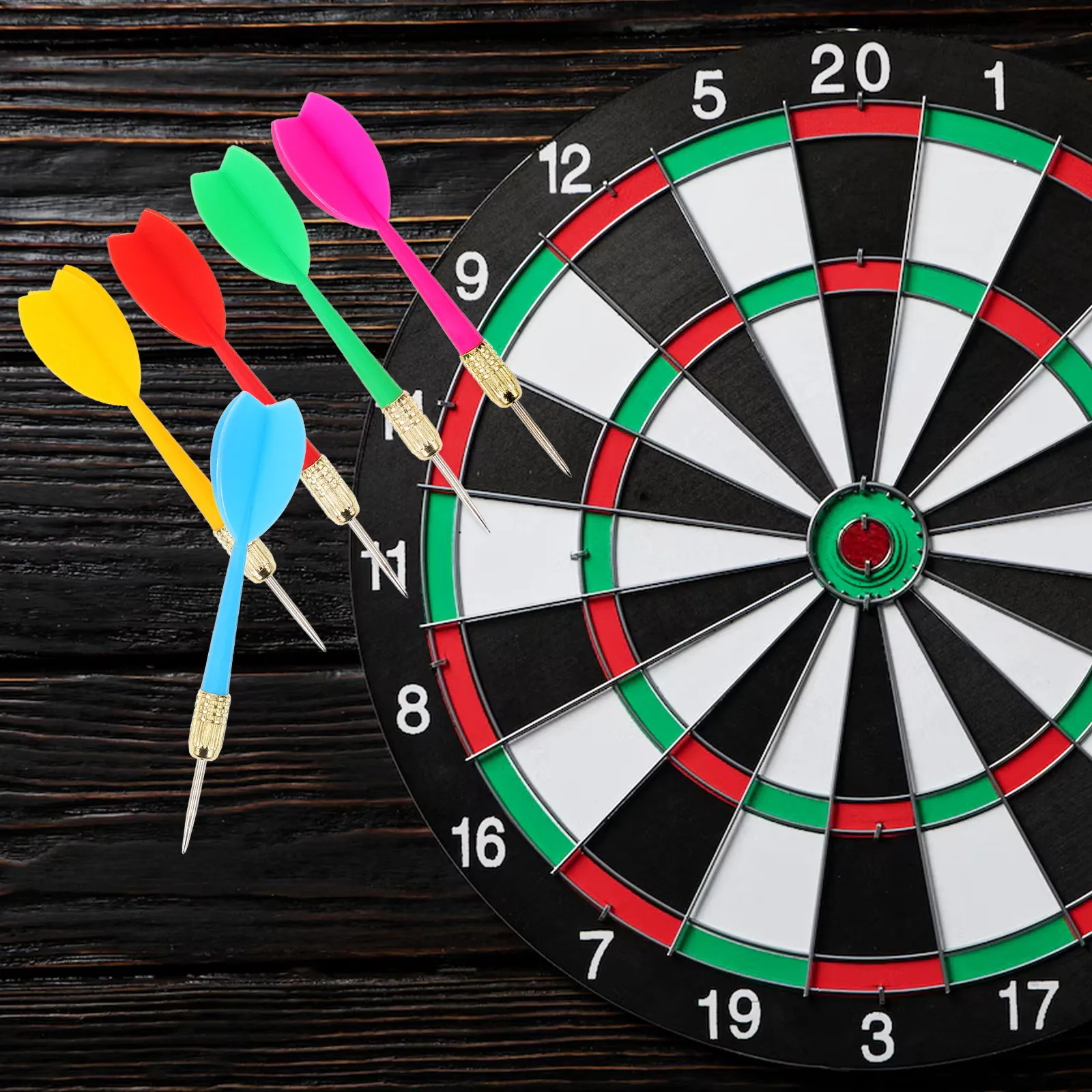 

15Pcs Colorful Metal Tip Kit Safe Plastic Flights Indoor Outdoor Leisure Plaything Sports Supplies Metal Tip