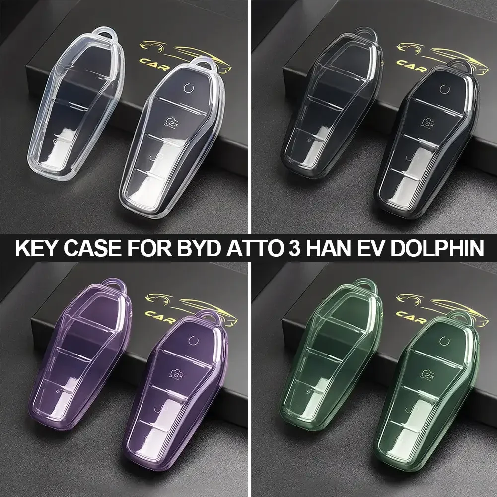 Per BYD Qin Plusdmi Atto 3 Han EV Dolphin custodia morbida trasparente in TPU per auto 4 pulsanti telecomando proteggi accessori di copertura