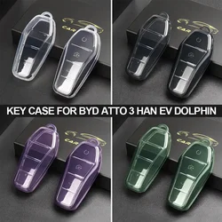 Per BYD Qin Plusdmi Atto 3 Han EV Dolphin custodia morbida trasparente in TPU per auto 4 pulsanti telecomando proteggi accessori di copertura