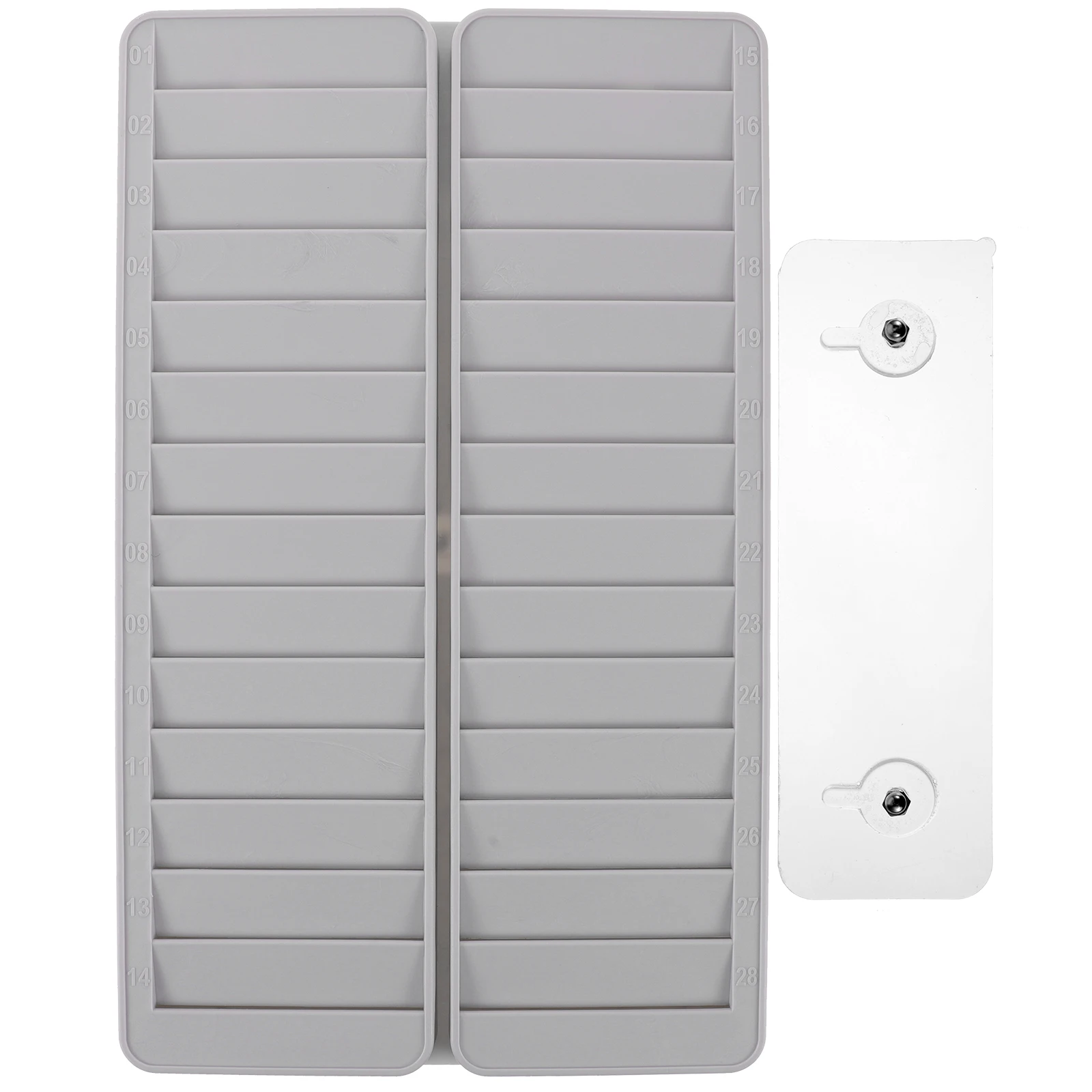 

28-slots Card Holder Rack for Attendance Cards Storage Plastic ID Frame Lightweight Office School Supply Desk Organizer