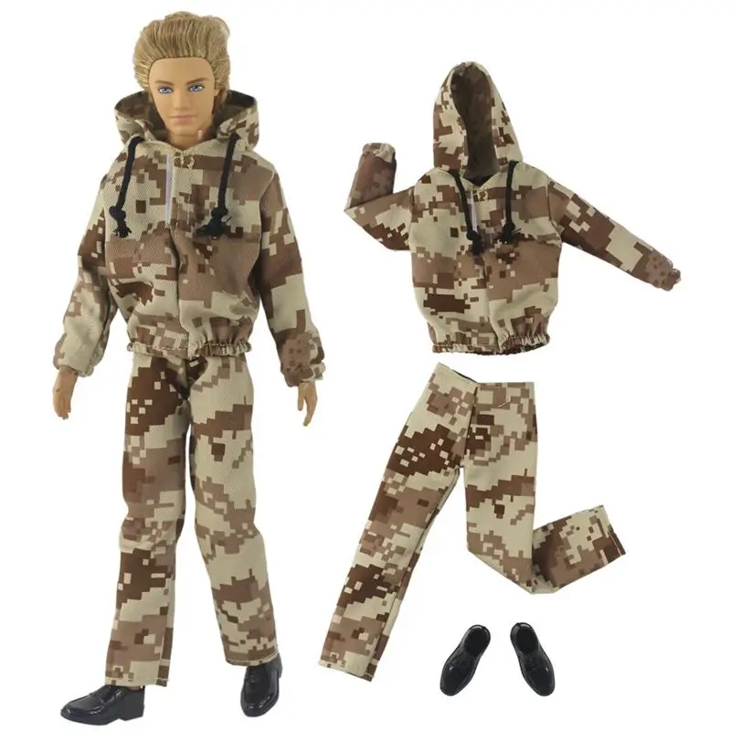 Military Uniform Kawaii Items Fashion Army Clothing Peluche Juguetes Clothes For Ken Doll Accessories For Barbie Lover Ken