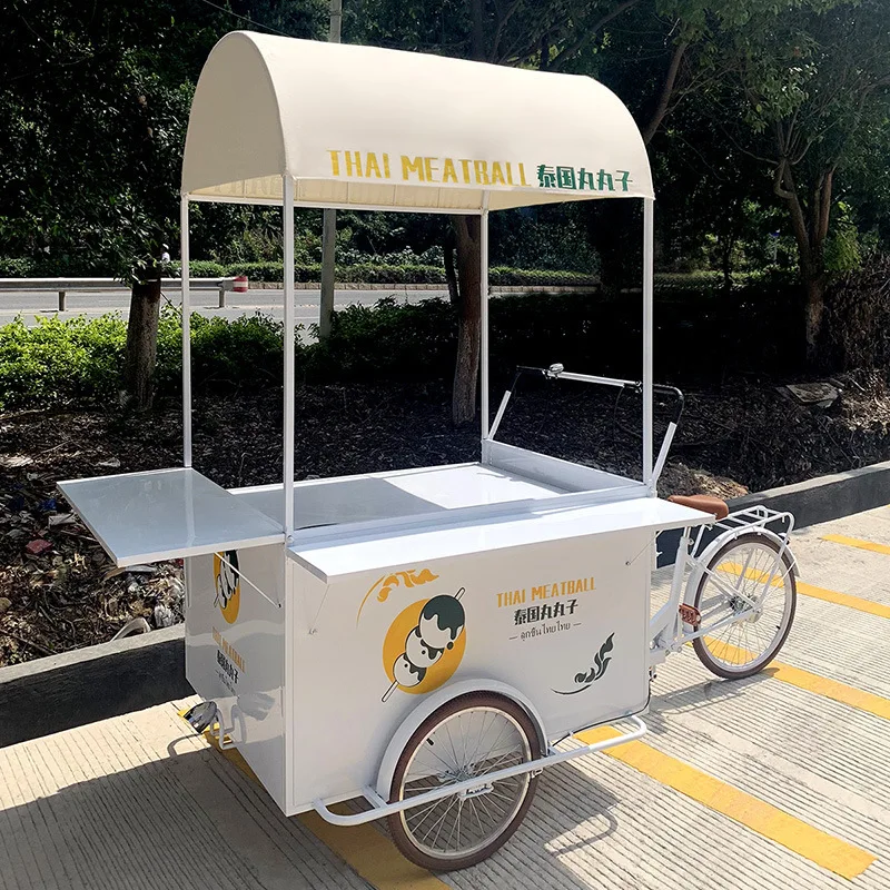 

Food Stall Snack Commercial Street Tricycle Mobile Stall Cart Ice Cream Display Stand