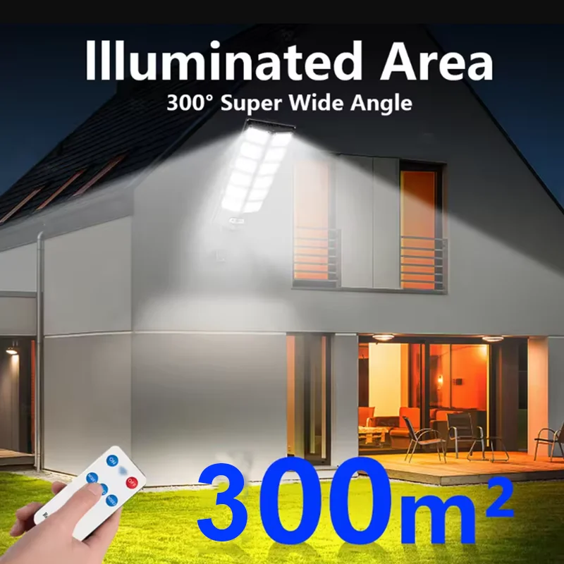 5000000LM Powerful Solar Street Lamp Rechargeable With Human Sensor Solar LED Light  Super Bright Outdoor Waterproof Garden Lamp