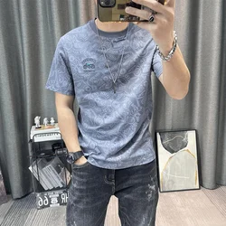 Man Tee Shirts Summer Short Quarter Sleeve Top Aesthetic Clothing Original High Quality Cotton Streetwear 5xl S T Shirt for Men