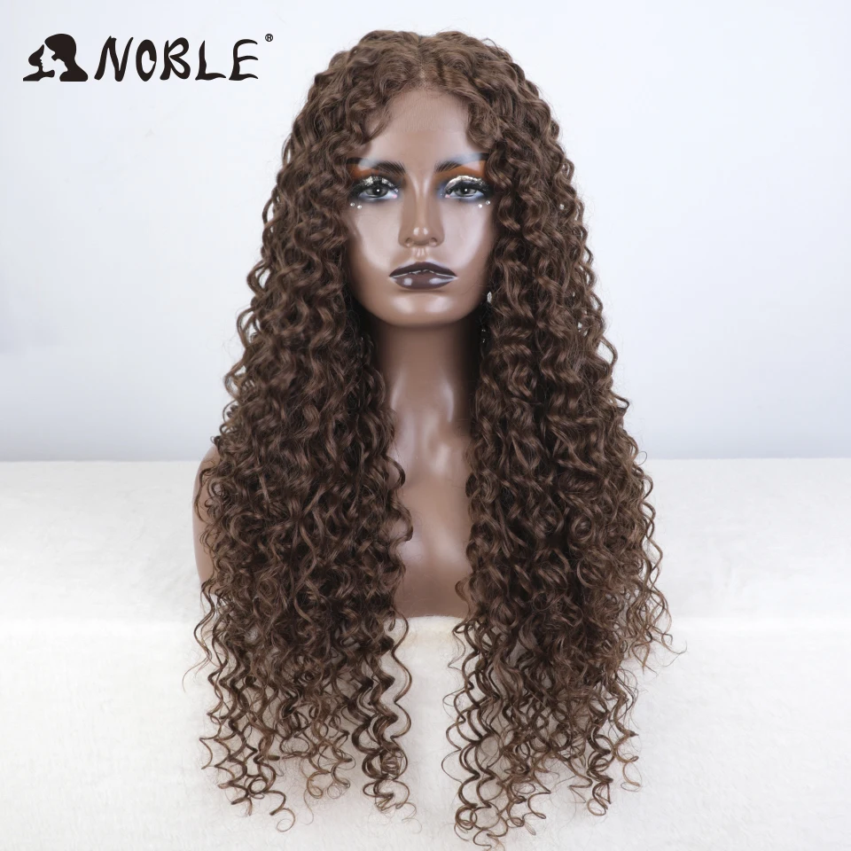 Edle synthetische Lace-Front-Perücke, 30 Zoll lange, lockige Haarperücke, Lace-Front-Afro-Perücke mit krausen Locken für Damen, Lace-Front-Perücke – Detail 5