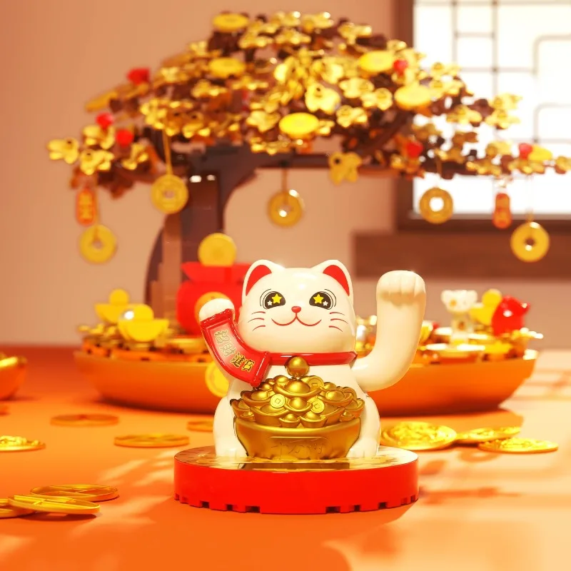 

SEMBO денежное дерево Lucky Cat строительные блоки DIY сборная модель настольные украшения модные игрушки подарки на Рождество и день рождения