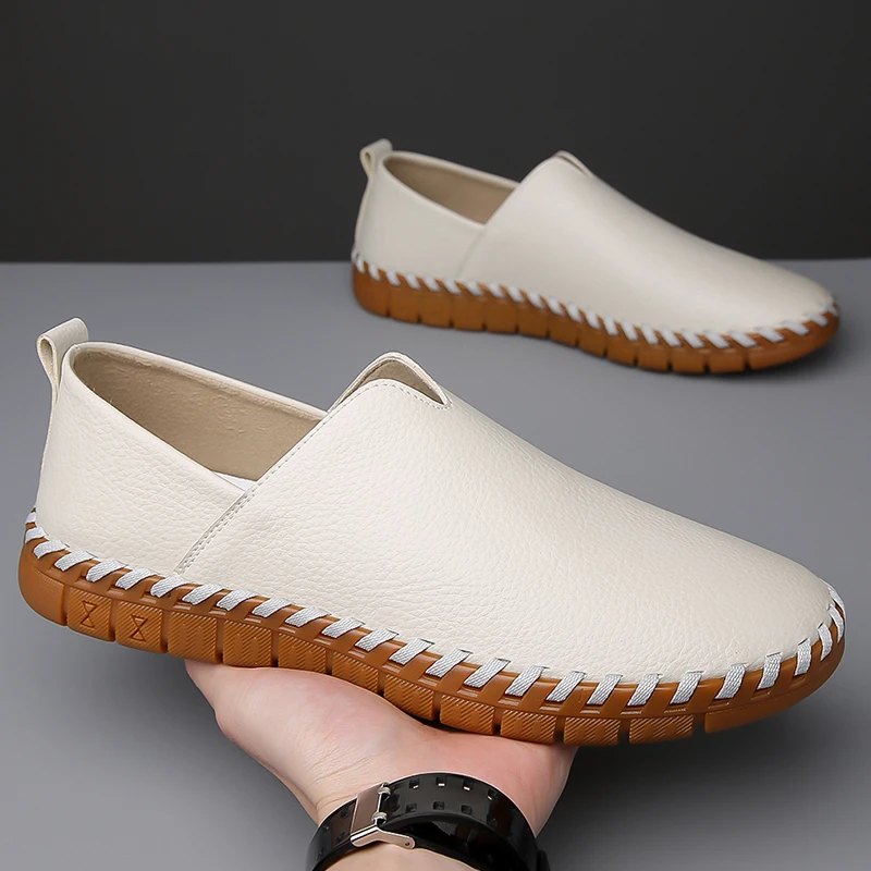 

Мужская обувь больших размеров, повседневные лоферы ручной работы, повседневная обувь, новые летние мужские лоферы из искусственной кожи