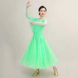 2023 Ballroom Dance Competition Dresses For Women Waltz Tango Clothes Long Sleeves Modern Costumes Standard Ballroom Dress