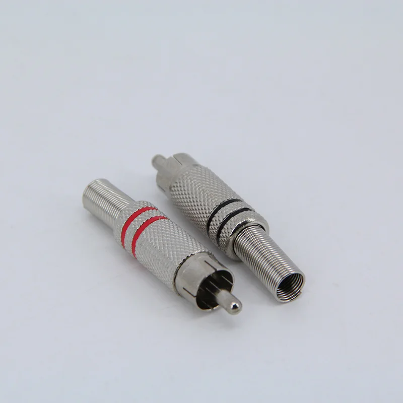 뮤지컬 RCA 남성 사운드 실버 도금 HIFI 오디오 플러그 커넥터 터미널 고품질 스피커 오디오 남성 커넥터