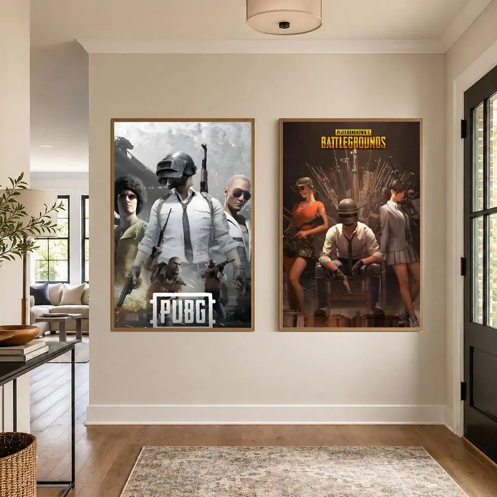 Game P-PUBG Battlegrounds Poster Graphic Wall Art Poster HD Waterproof PP Paper Print for Bedroom Living Room Office Decor Gift