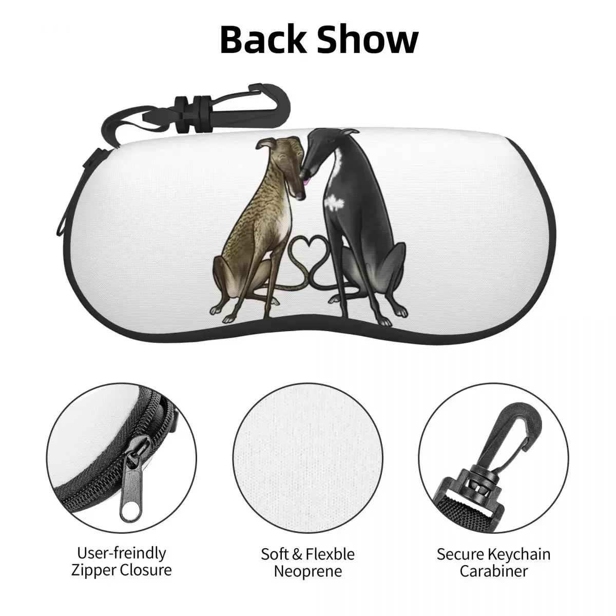 Greyhound Whippet Sighthound Dog Eyeglass Glasses Case Men Women Soft Dog Lover Art Sunglasses Protective Pouch