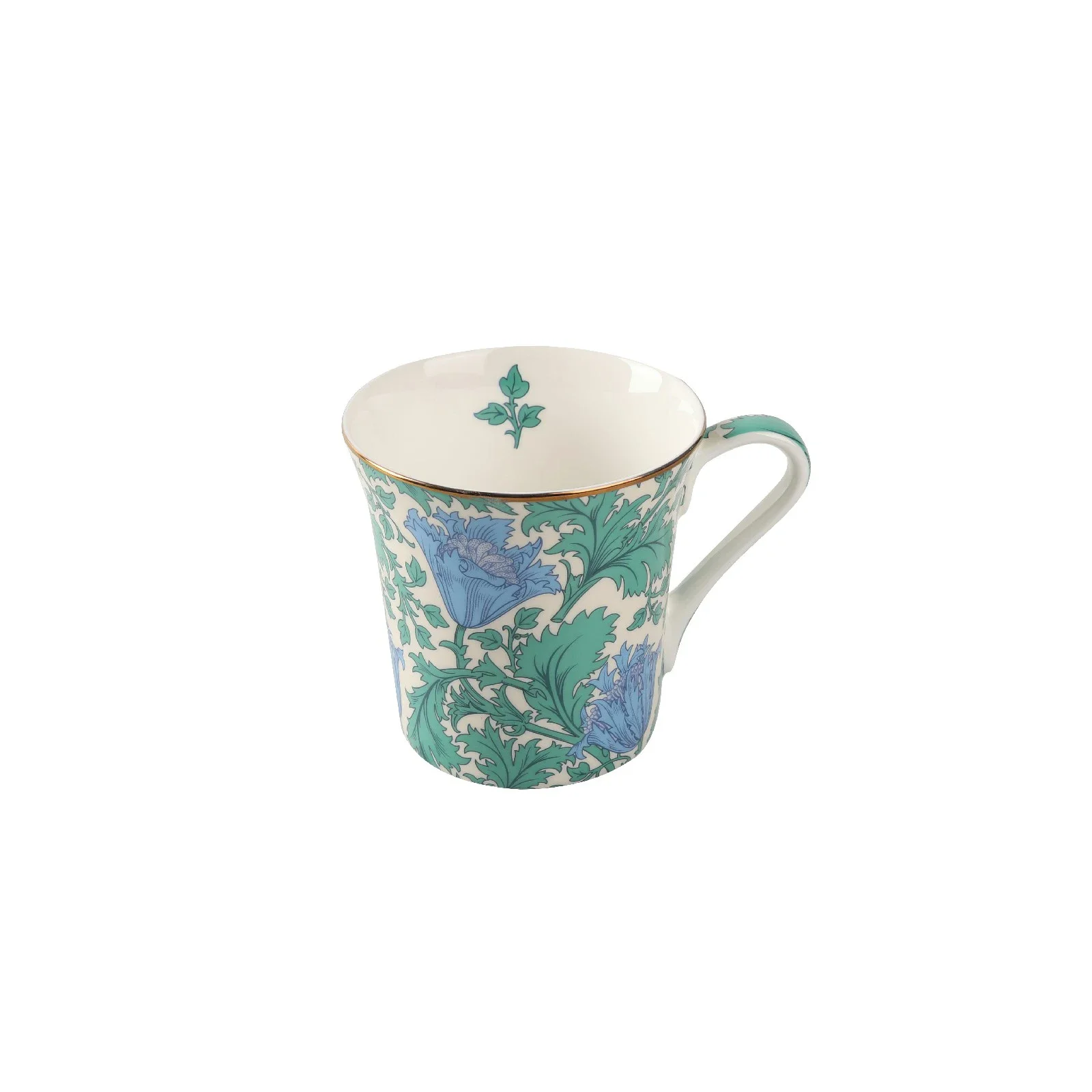 

British Style Dark Green Tea Cup Classic Pastoral Style Retro Gold Plated Bone China Mug American Coffee Cup Water Cup