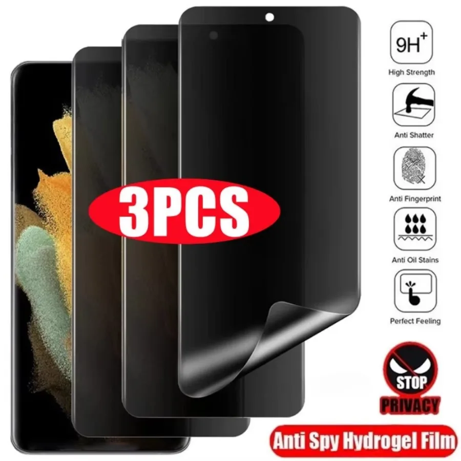 3Pcs Anti-Spy Hydrogel Film for Samsung S23 S21 S22 S24 Ultra S20 FE Privacy Screen Protector For Samsung Note 20 10 9 S10 S9 S8