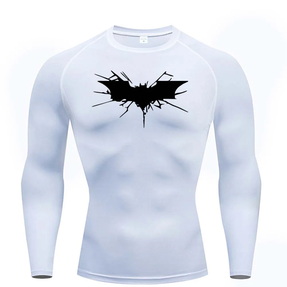 Art Nouveau Bat Graphic Gym Compression Sports T-shirt Men's Running Fitness Long Sleeve tight summer blazer T-shirt