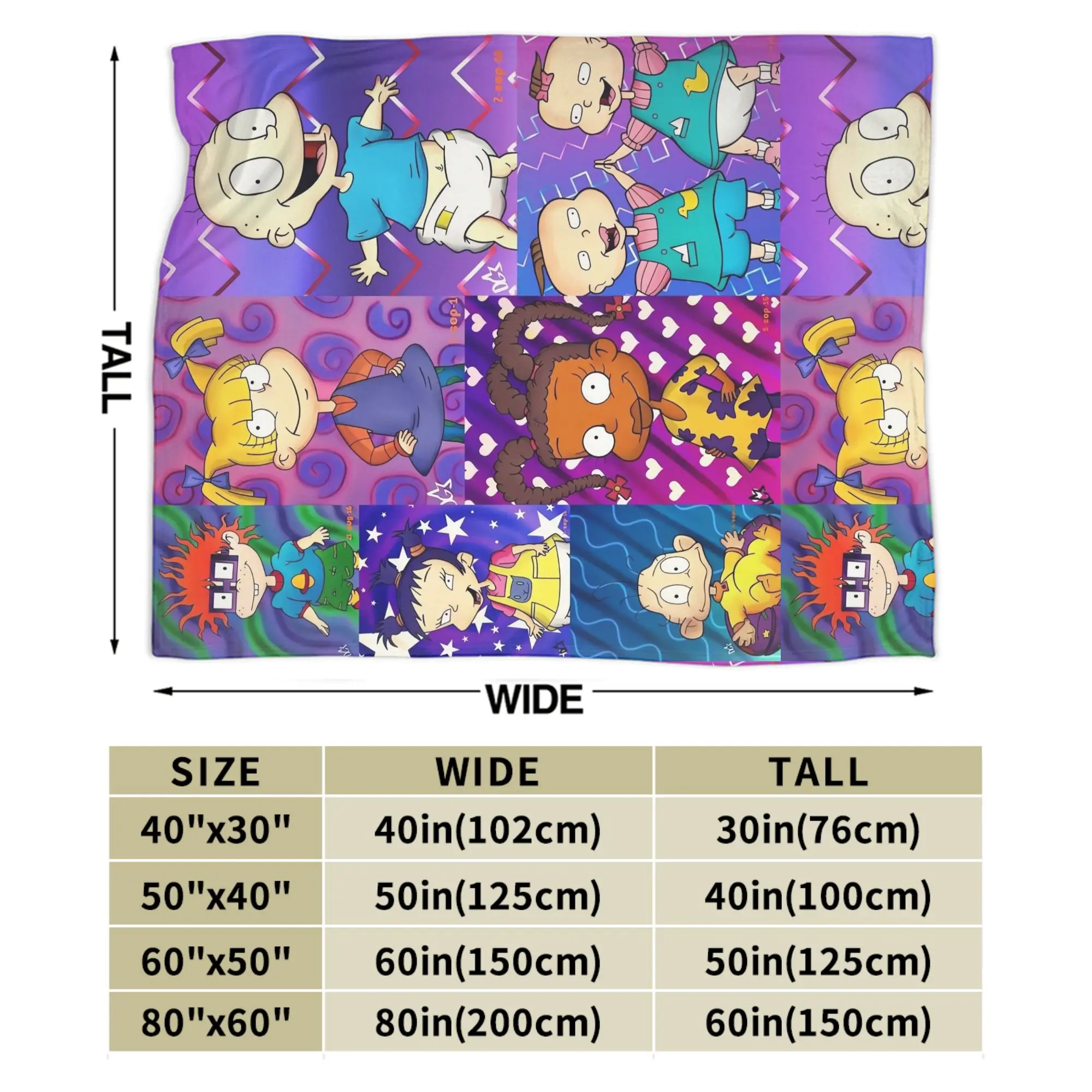 Rugrats Group نمط بطانية لينة الدافئة نمط أفخم رمي بطانية للسفر في الهواء الطلق الفانيلا المفرش غطاء السرير