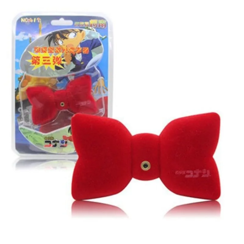 Detective Conan Voice Changer Portable Funny Red Bowknot Voice Changer Animation Peripheral Model Children Birthday Gifts Toys