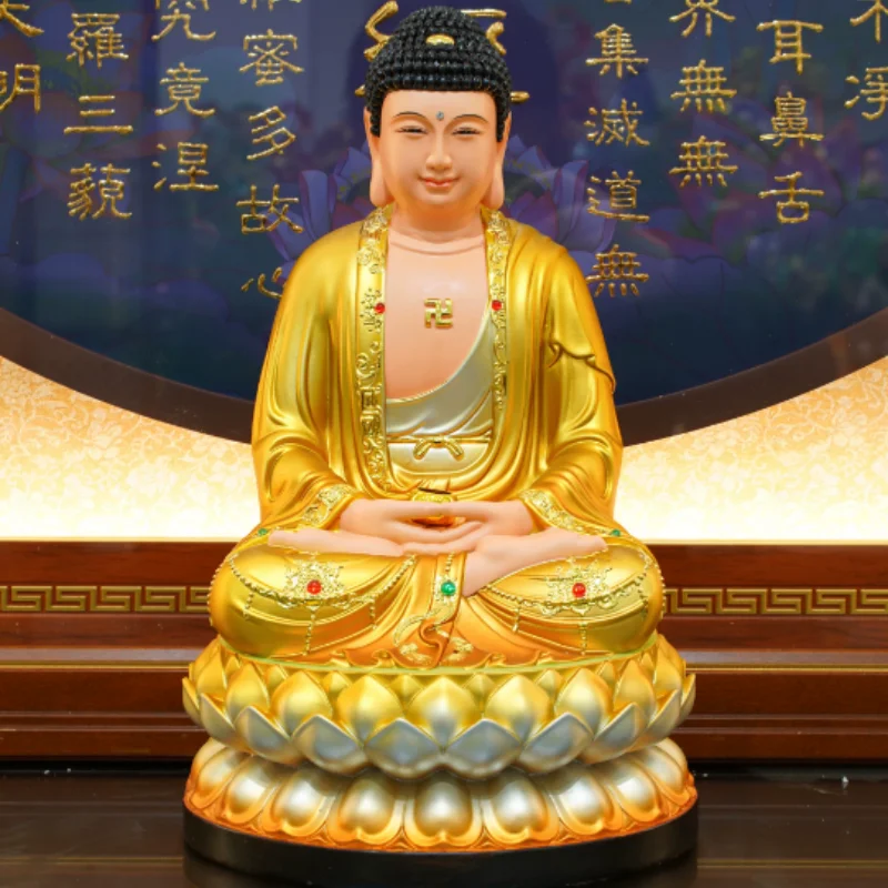Saha Four Saints Sculpture - Shakyamuni, Guanyin Bodhisattva, Ksitigarbha & Maitreya, Sacred Shrine Centerpiece & Home Decor
