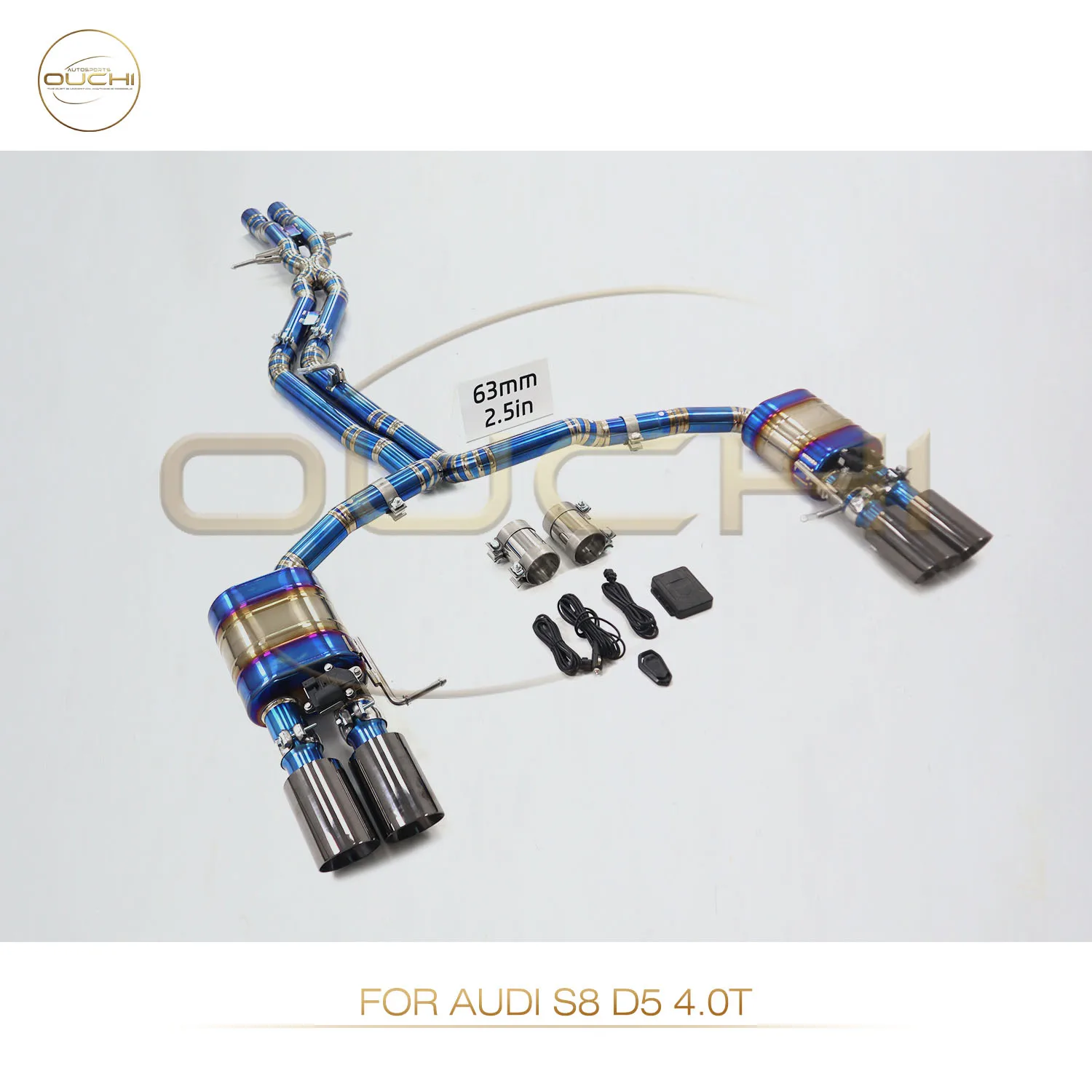 

OUCHI Factory Direct Sales TC4 Catback for Audi S8 D5 4.0T Electronic Valved Exhaust Tips Equal Length Pipe Design Easy Install