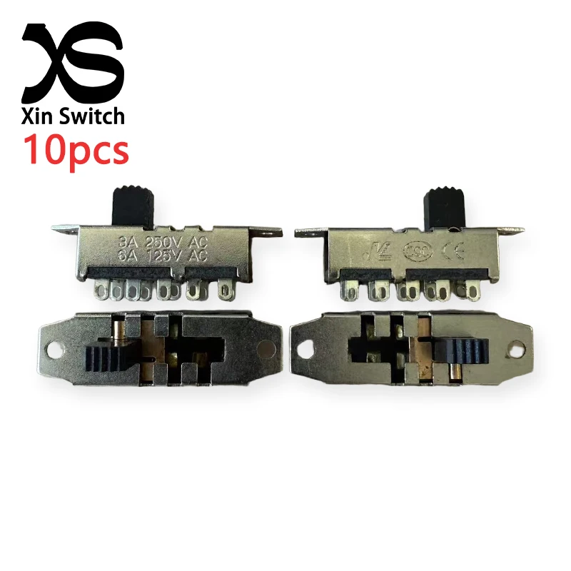 10PCS SS-24H06 (2P4T) Double Row Vertical Plug-In Toggle Switch 3A 250VAC 6A 125VAC 10-Pin 4-Position Slide Hair Dryer Switch