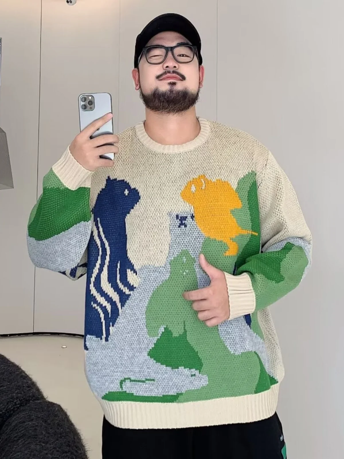 

Мужской повседневный вязаный свитер оверсайз на осень-зиму, модный брендовый худи, удобный, дышащий, длинный...