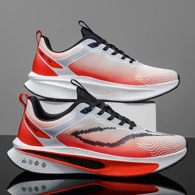 Carbon Plate Running Shoes Men Anti Slip Athletic Sports Shoes Breathable Walking Shoes Professional Marathon Men Women Sneakers