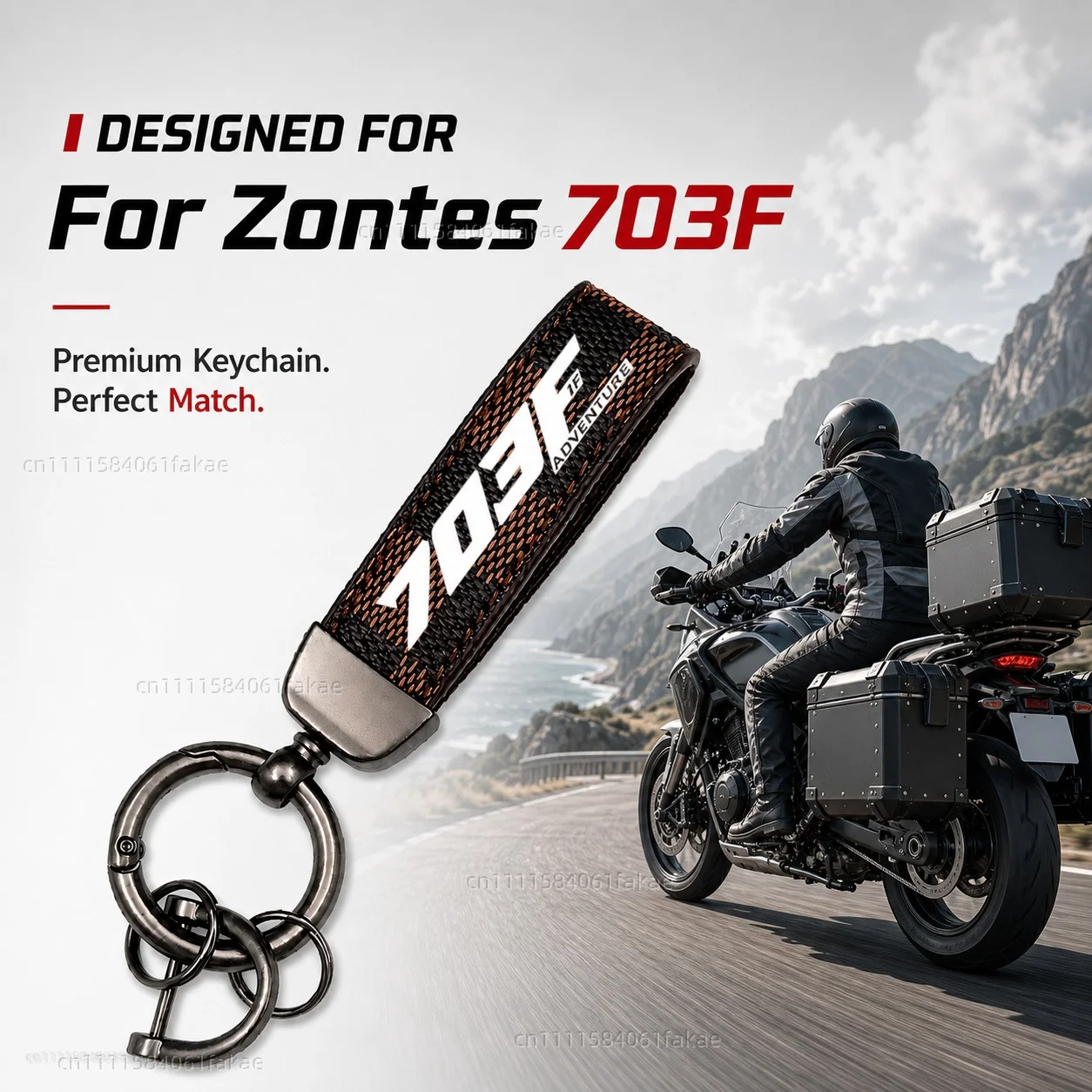 For Zontes 703F 703 F 2025 Motorcycle Keychain Leather Key Ring Custom Logo Gift for Rider Men Women Accessories