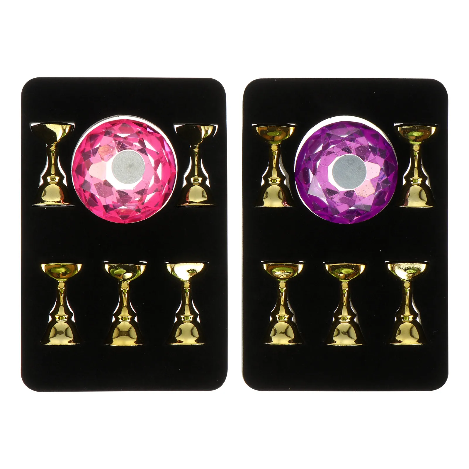 

2Sets Nail Art Crystal Holder Stand Base for Practice and Display Stable Manicure Tool for Salon Home Use Nail Art Practice Base