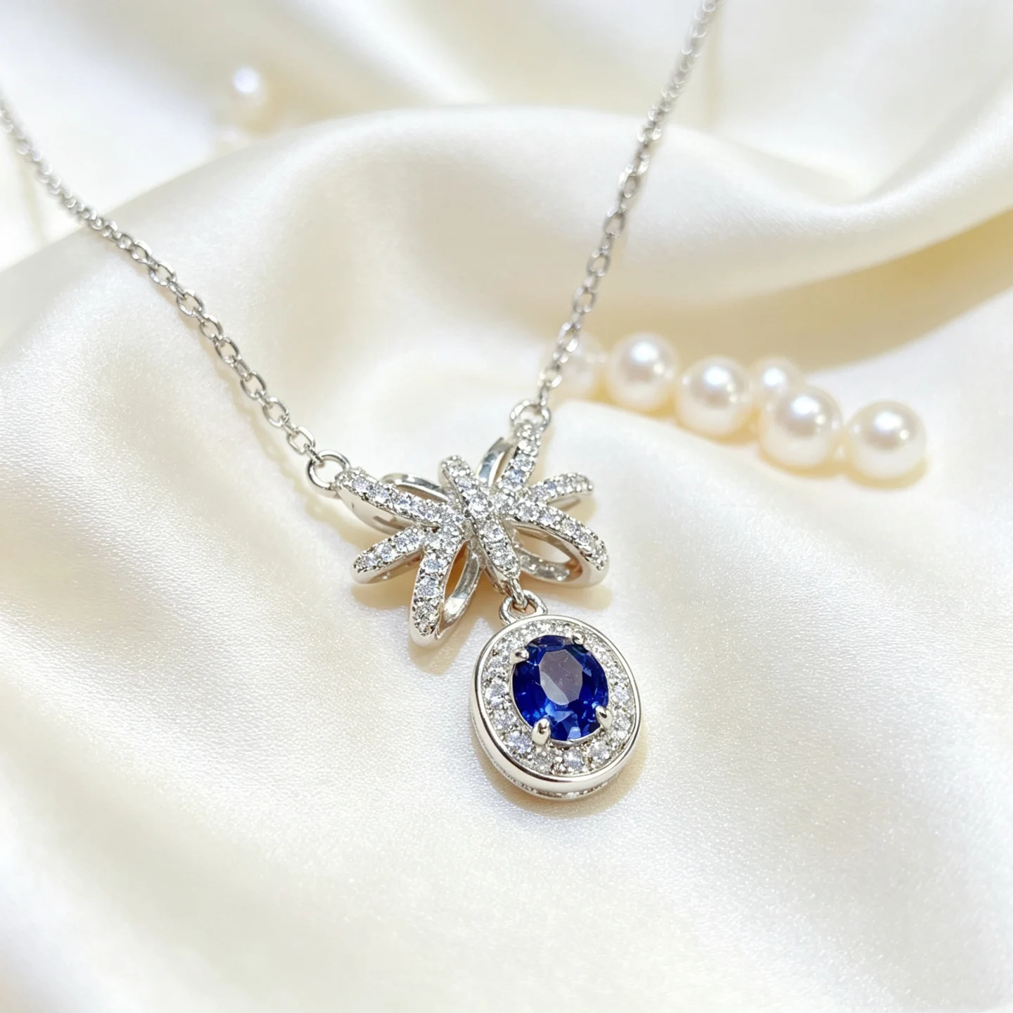 Royal Blue Natural Sapphire Pendant with Jewelry Certificate 4x5mm Genuine Sapphire 925 Silver Fine Jewelry Gift for Women