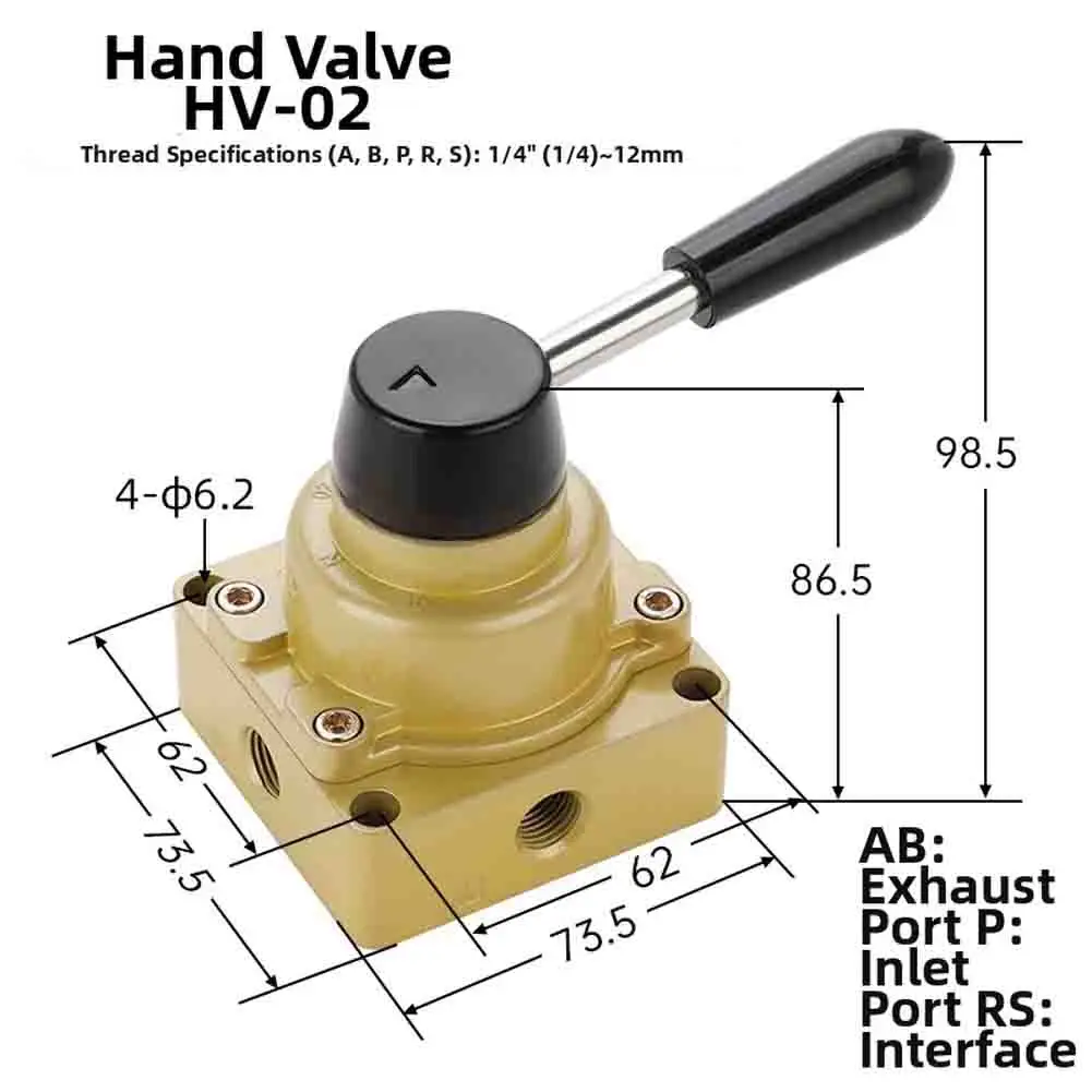 Pneumatic Manual Valve with Twist Lever Handle for Air Flow Regulation in Equipment Requiring Secure Connections