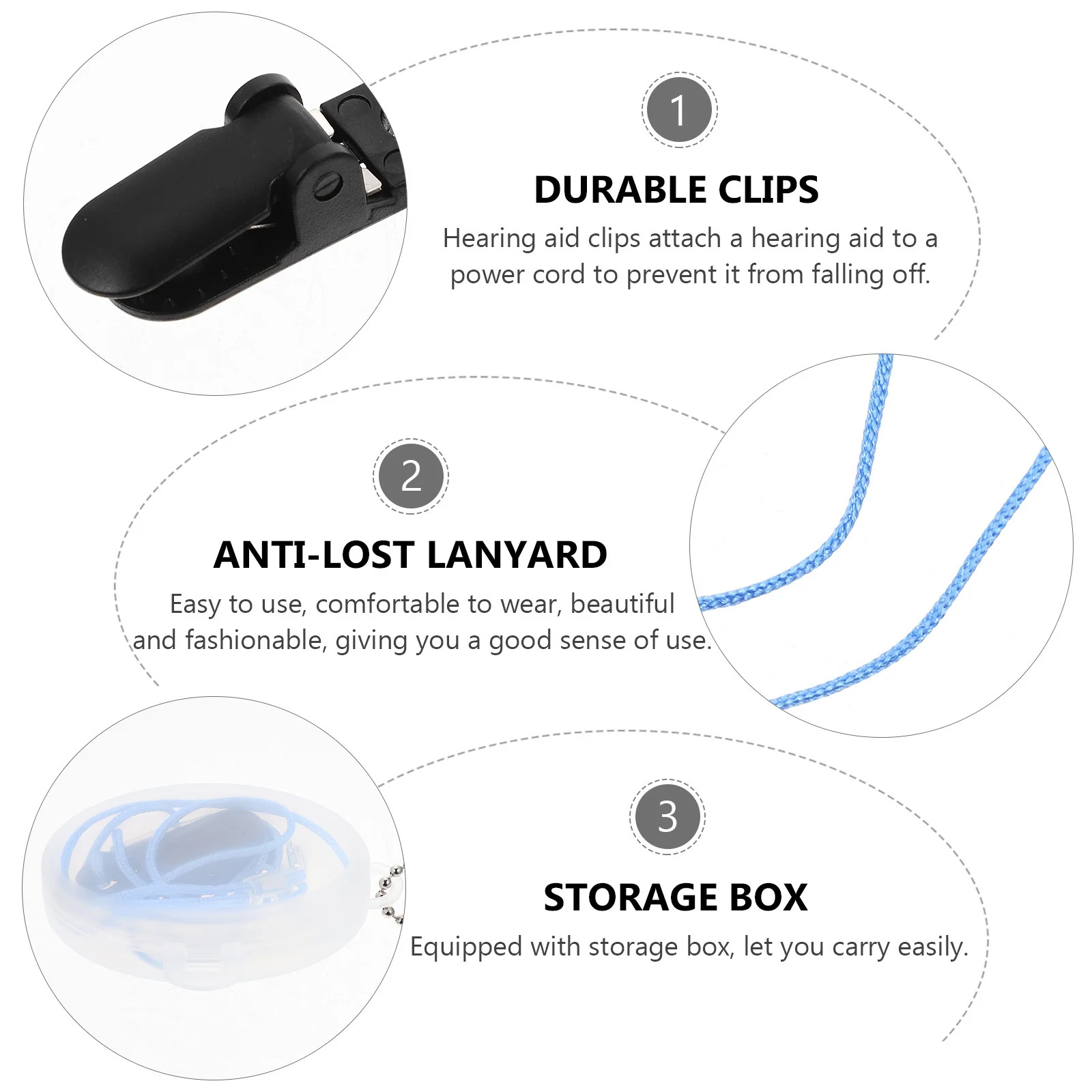 

1 set 1 Set Hearing Aid Anti-Lost Rope Durable Portable Lanyard For Adults Children Hearing Aids Accessory Health Care Tool