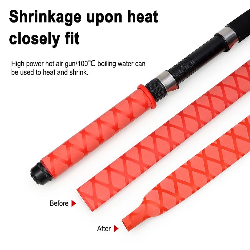 1m/pc Anti-slip Heat Shrink Tube 15mm~ 60mm Handle Grip Repair Tool Protective Tubing Non Slip Insulation Sleeve for Fishing Rod